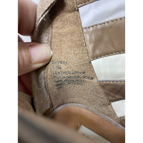 Steve Madden Taupe Lace Up Sandals Size 7.5 M Gladiator Block Heel - Picture 6 of 8